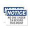Signmission No One Under 18 Beyond This Point OSHA Notice Sign, Plastic, 10in W x 7in L, 2PK OS-2PACK-NS-P-710-L-14704 - alternate 1